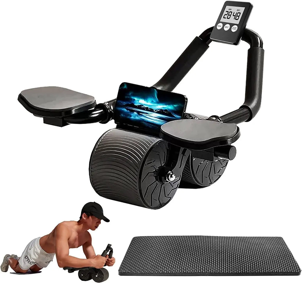 Ab Roller Wheel with Auto Rebound & Timer